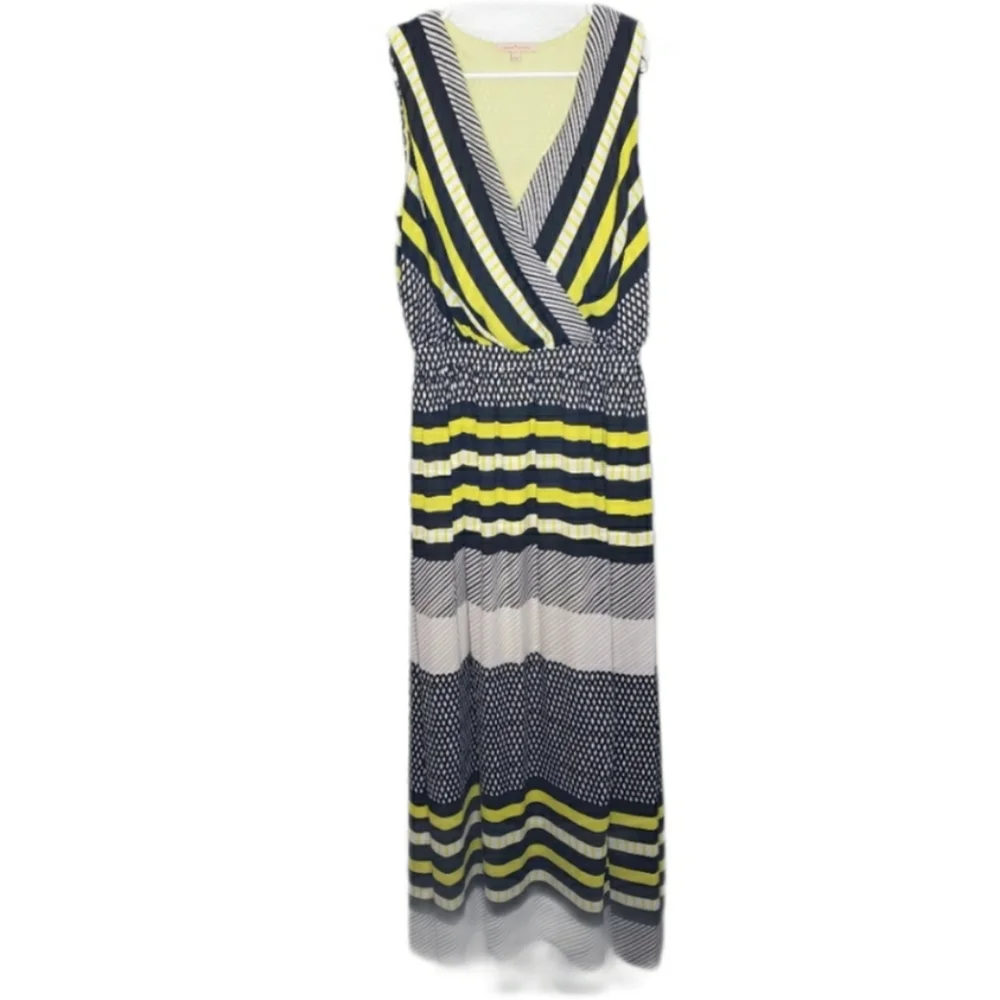 Gibson Latimer sleeveless striped summer maxi dress  SZ Small